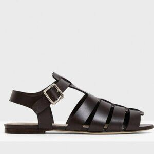 Theory NWOB Fisherman Sandal in Leather Dark Brown Women’s size 40 (US 9.5)
